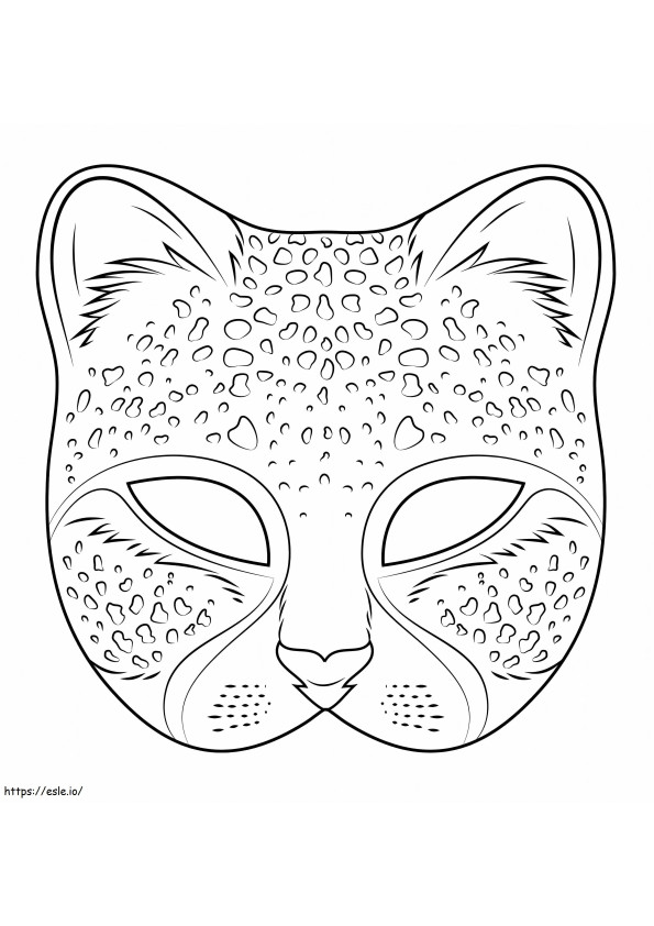 Maschera da ghepardo da colorare