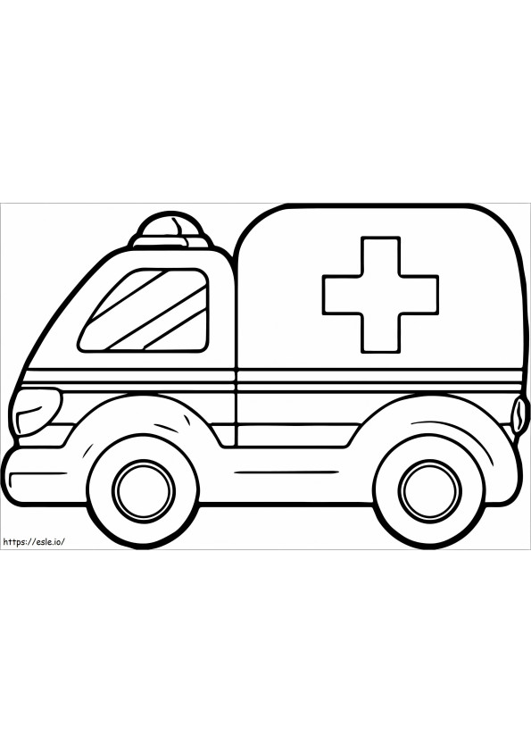 Ambulancia de dibujos animados para colorear