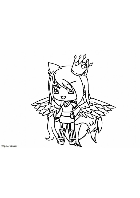 Wolf Queen Girl coloring page