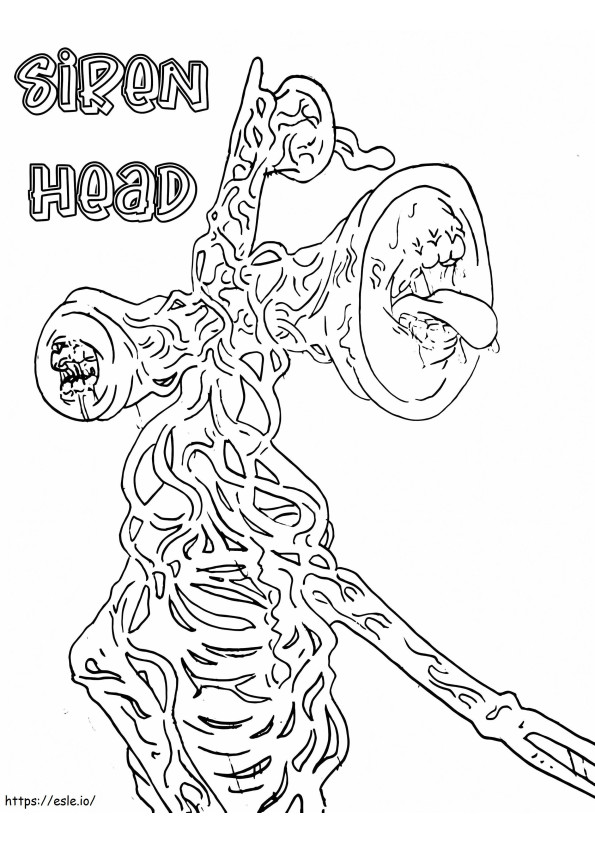 Scary Siren Head coloring page
