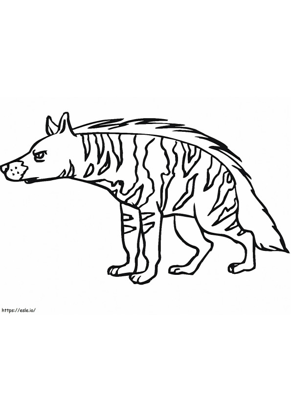 Raidallinen hyena 4 värityskuva