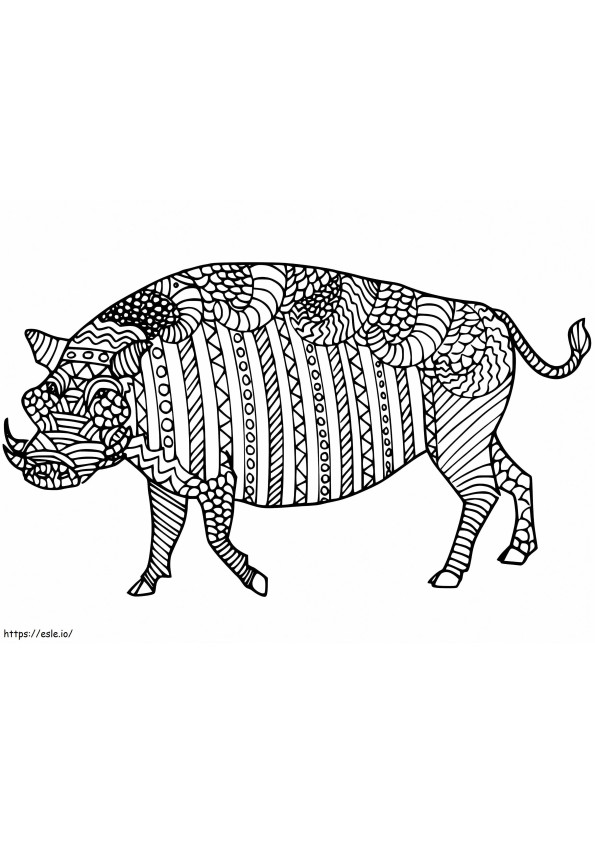 Zentangle Warzenschwein ausmalbilder