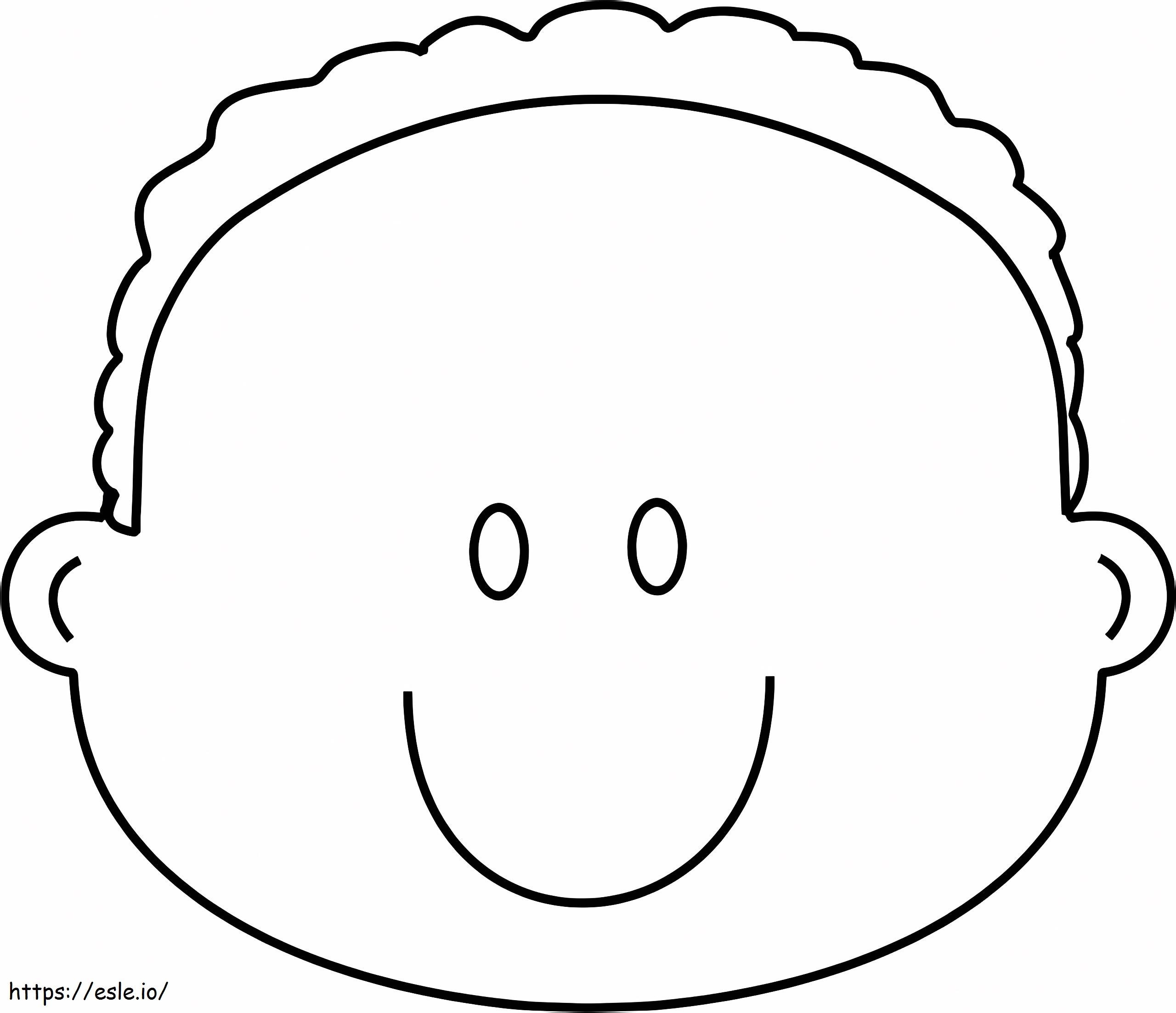 Cute Boy Face coloring page