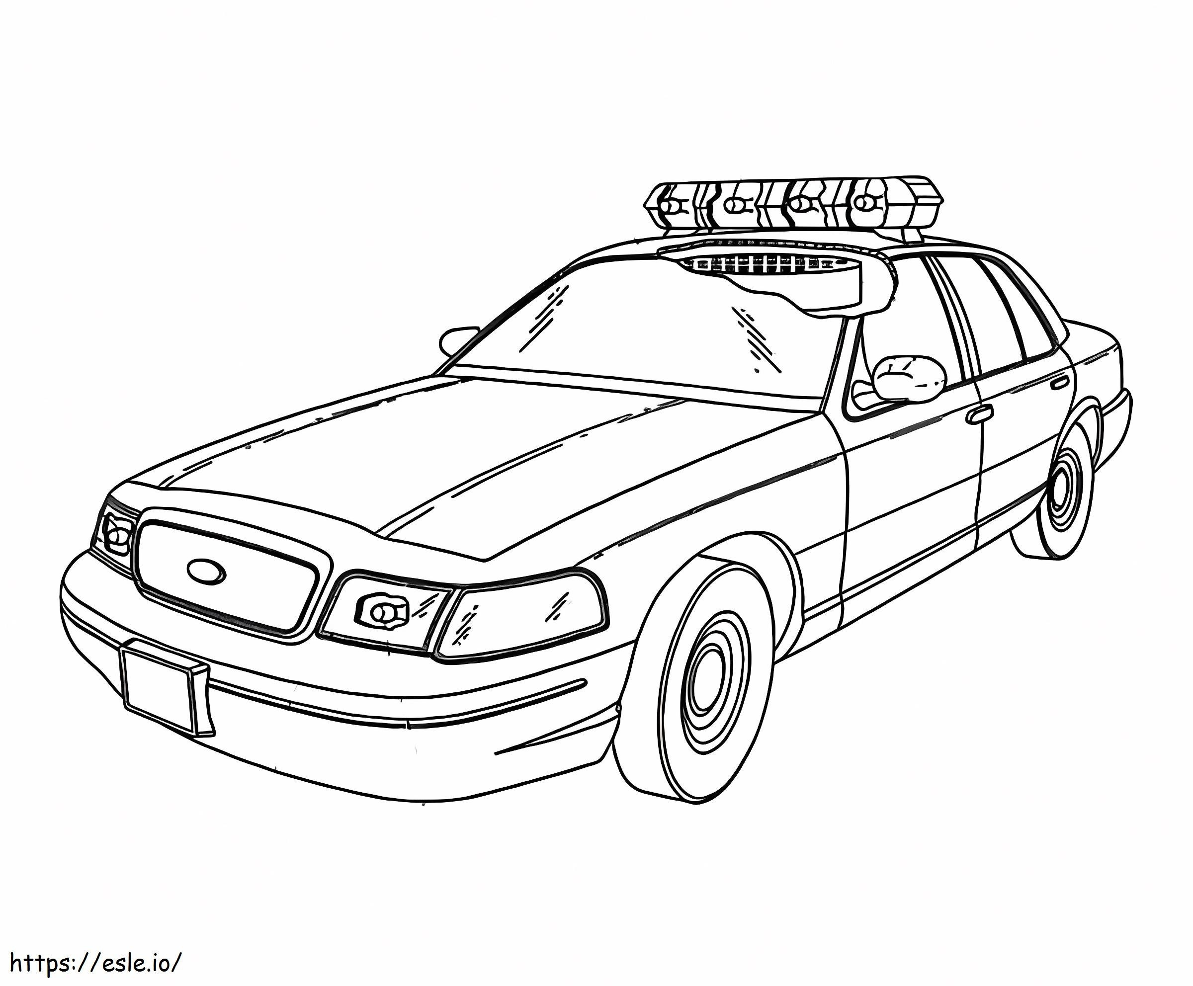 Police Car To Color coloring page