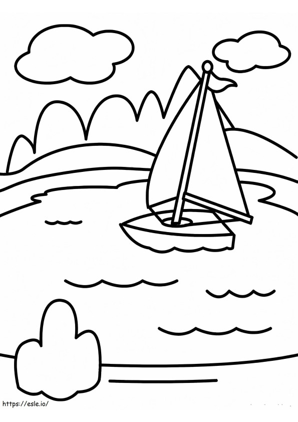 Perahu Layar Kecil Gambar Mewarnai