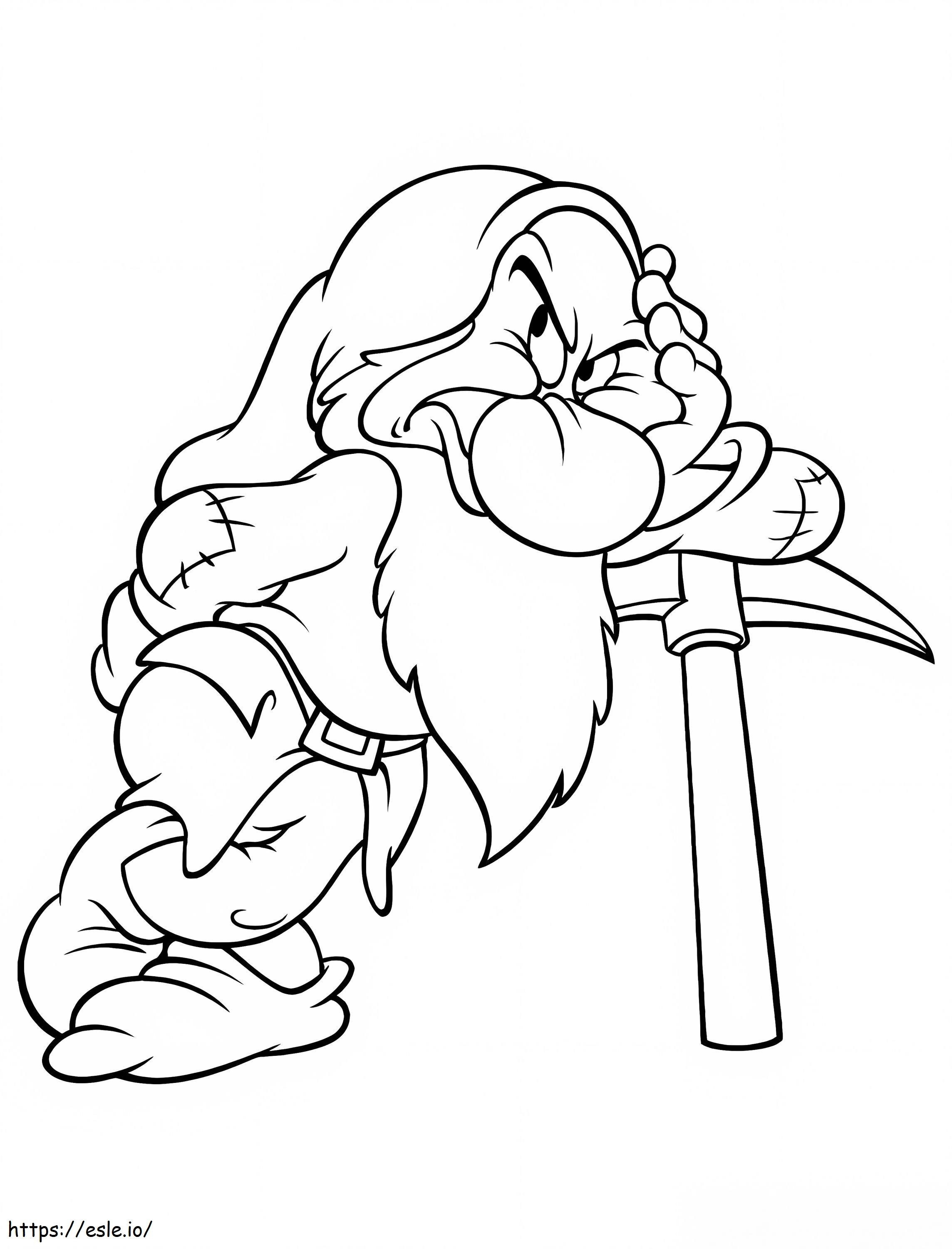 Grumpy Dwarf 3 coloring page