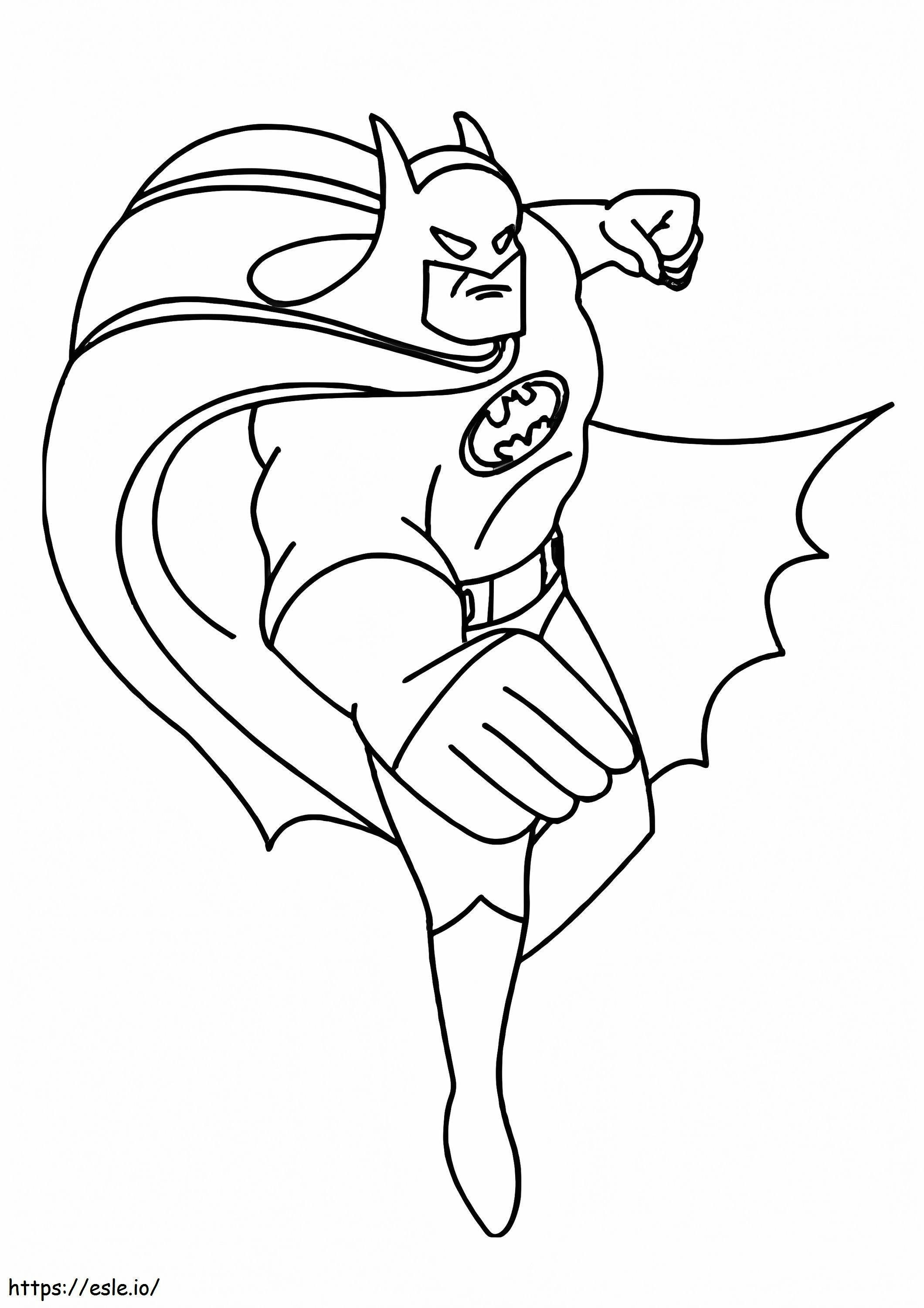 Coloriage Le coup de poing de Batman à imprimer dessin