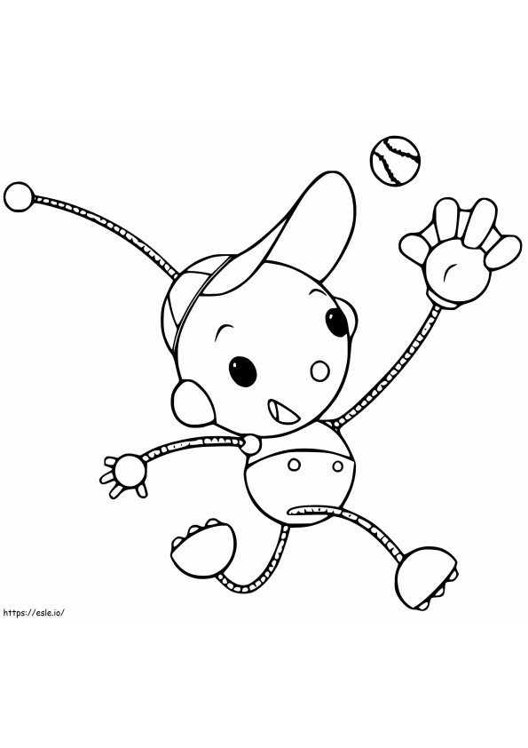 Olie Polie Playing Baseball coloring page
