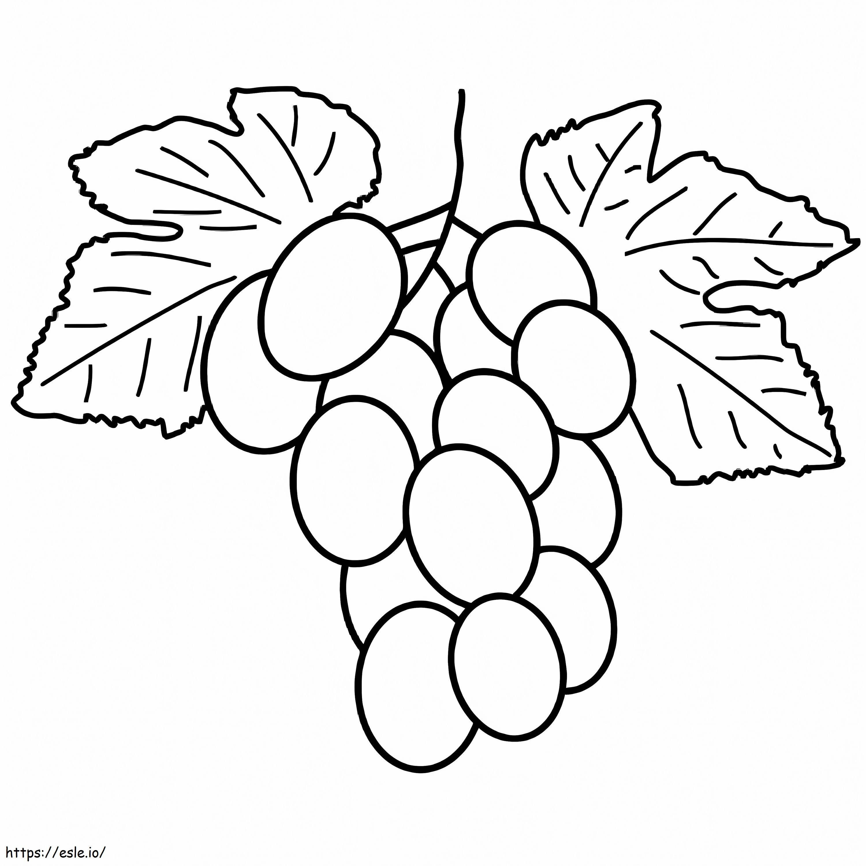 Cacho de uvas para colorir