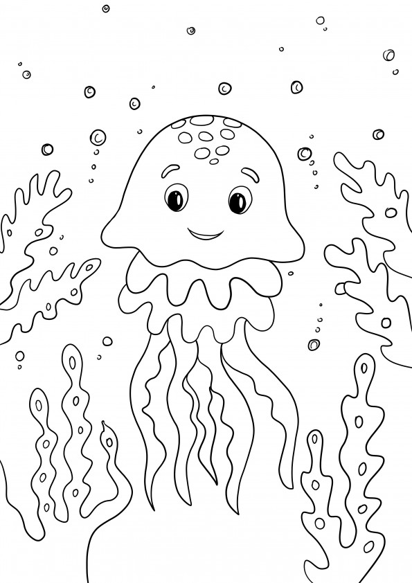 Dibujo de una medusa súper grande para colorear para imprimir gratis