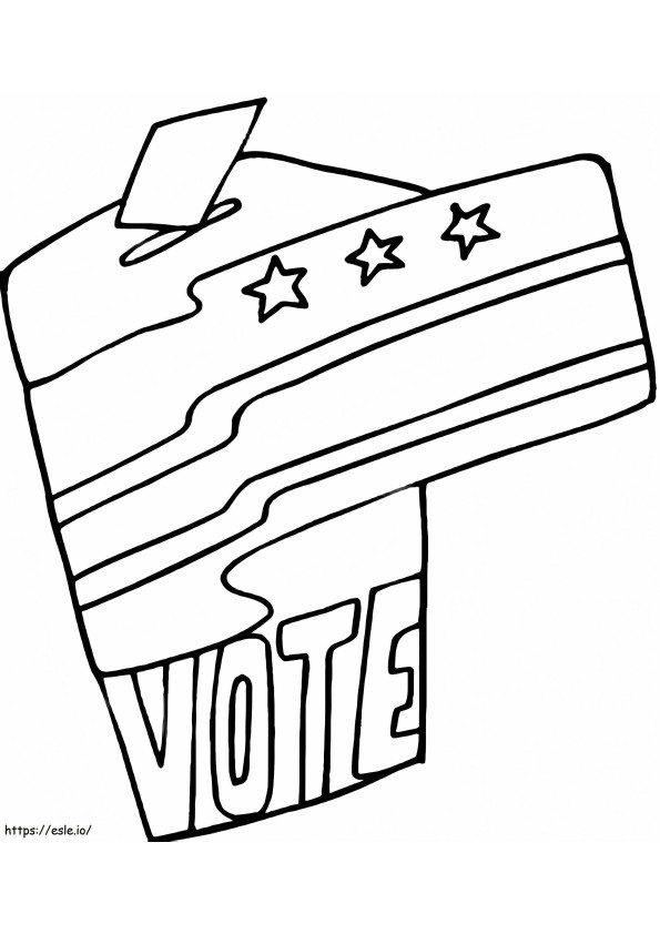 選挙日の投票 ぬりえ - 塗り絵