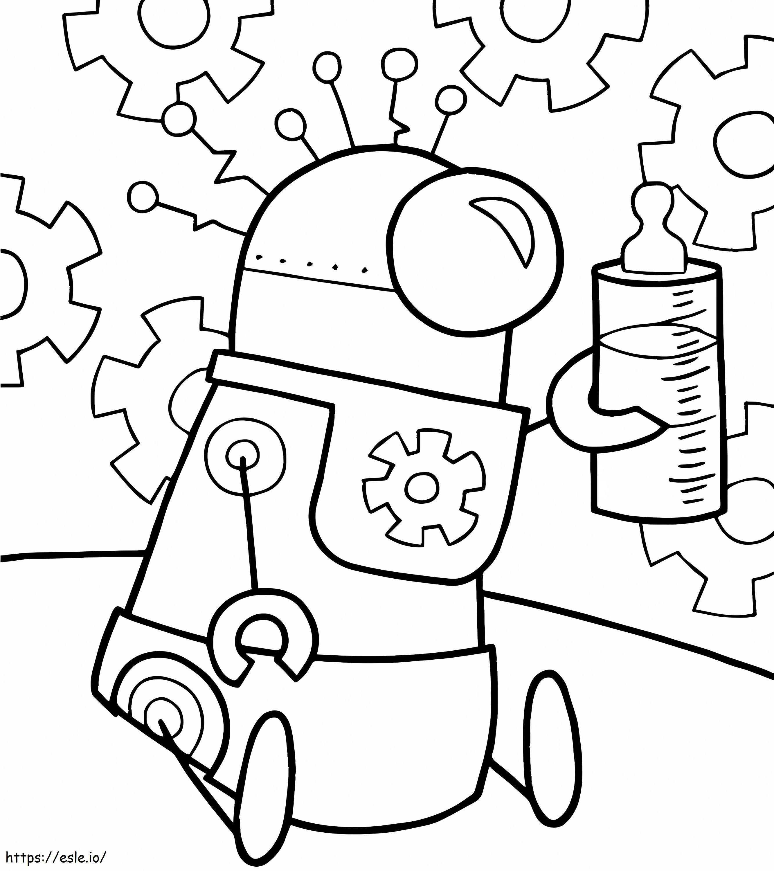 Baby Robot coloring page