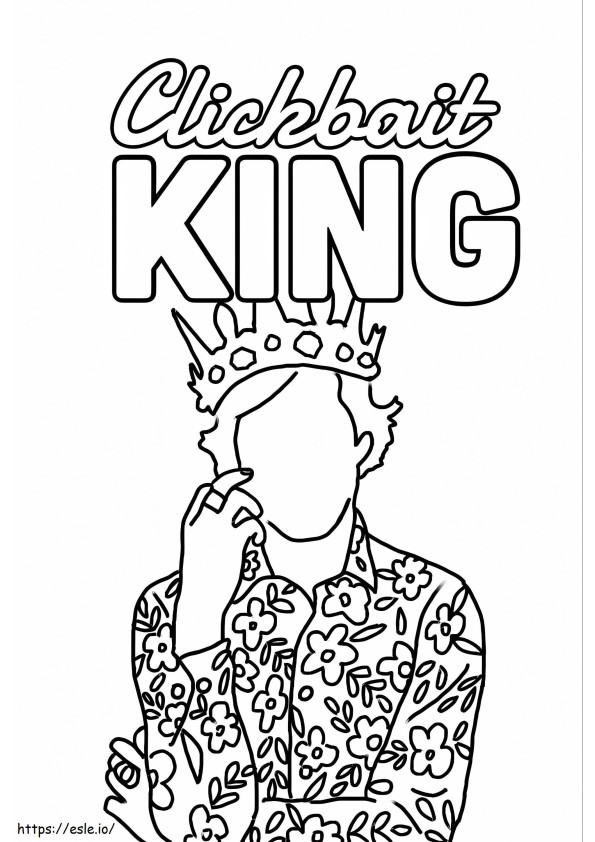 Clickbait King TikTok coloring page