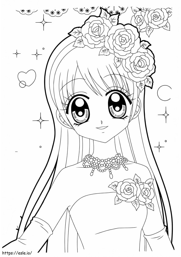 Chica Cute Kawaii coloring page