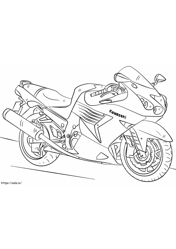 Kawasaki moottoripyörä 1024x712 värityskuva