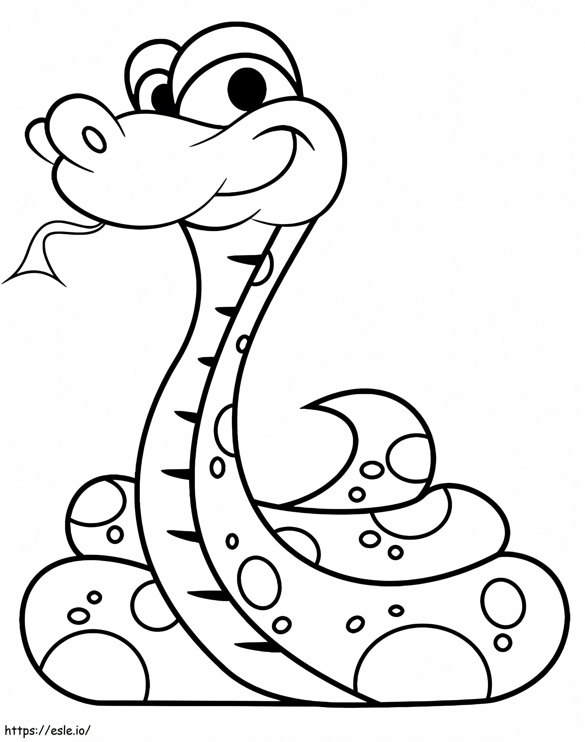 Animoitu käärme värityskuva