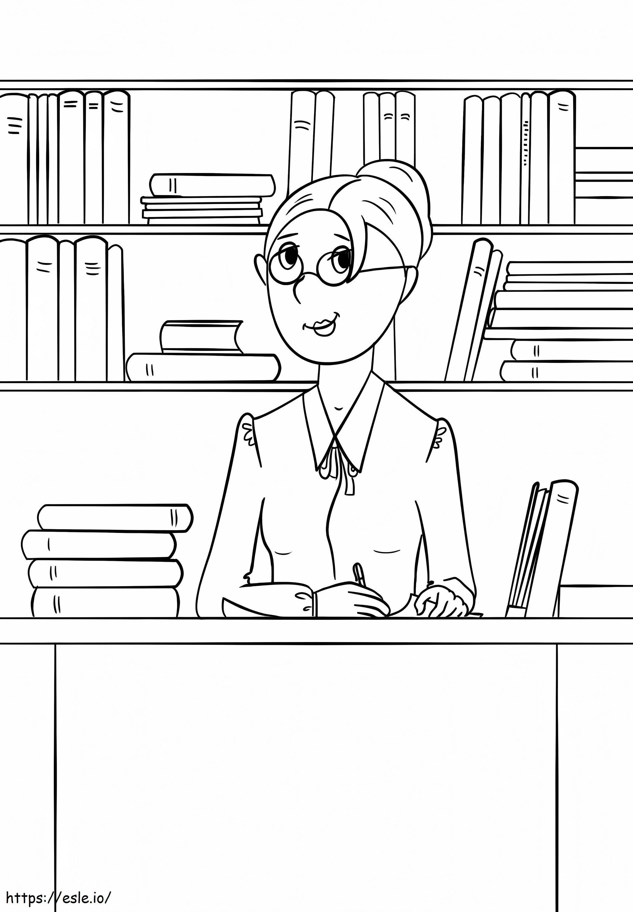 Pretty Librarian coloring page