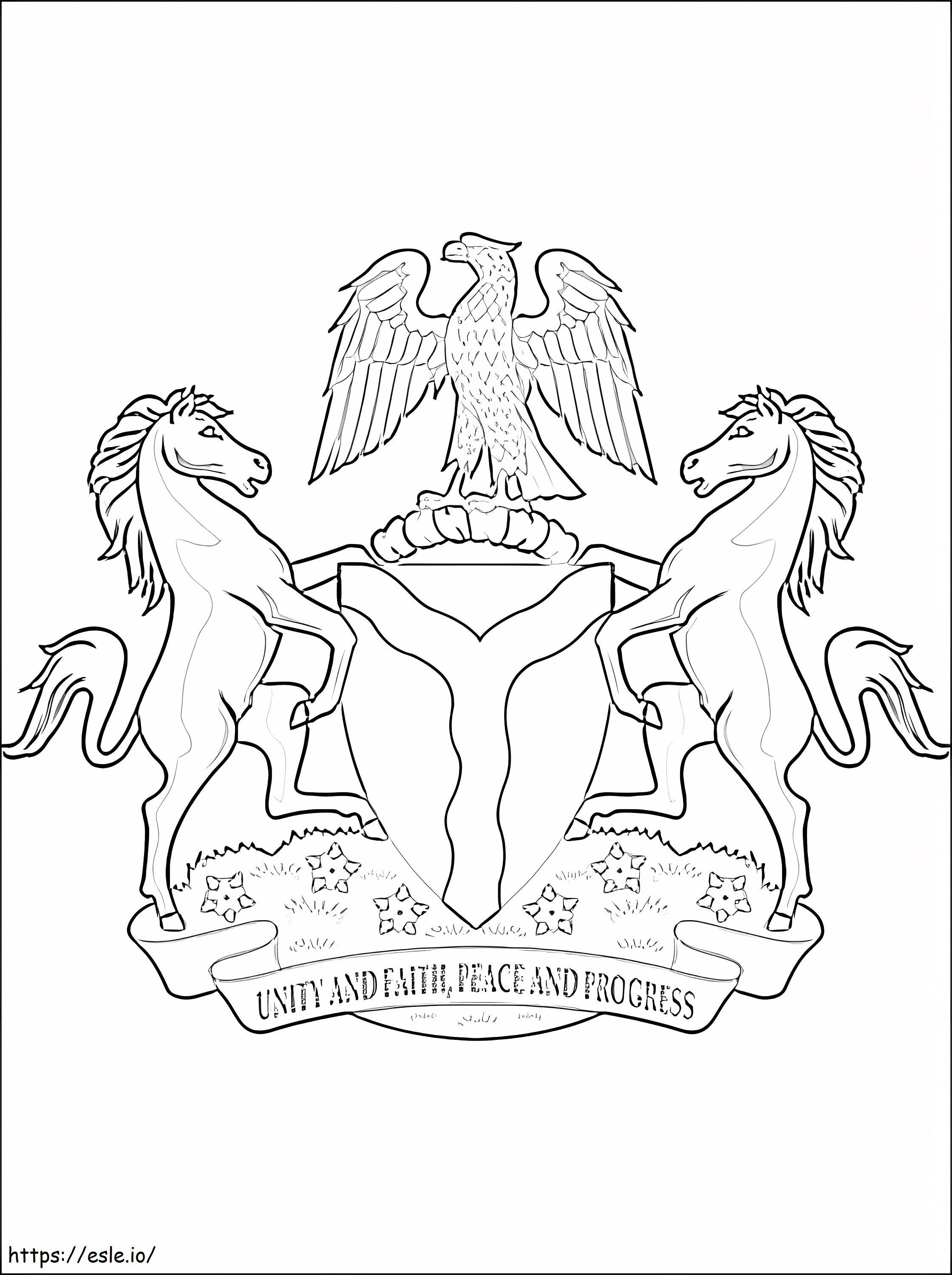 Escudo De Armas De Nigeria para colorear