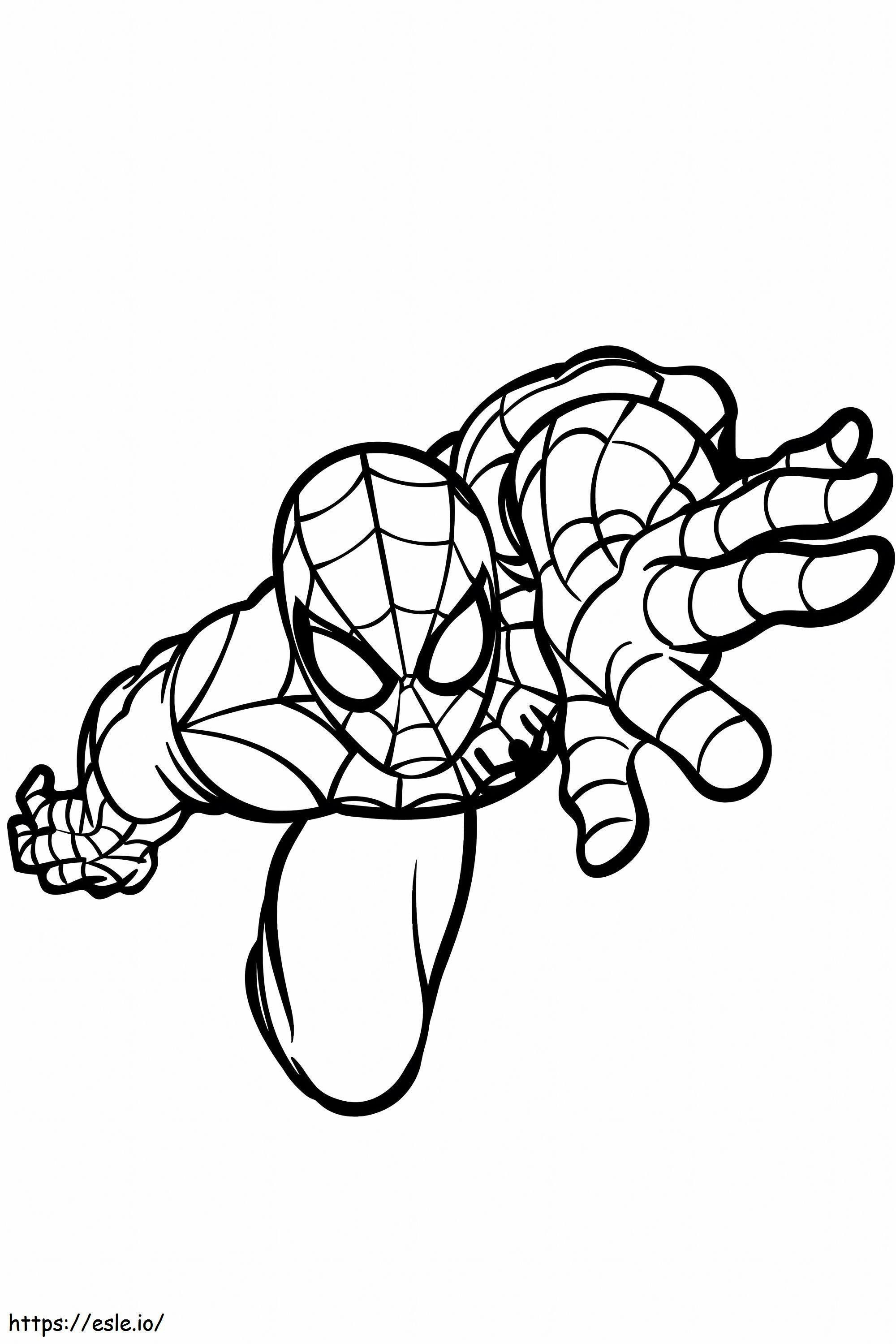 Spiderman kiipeily värityskuva