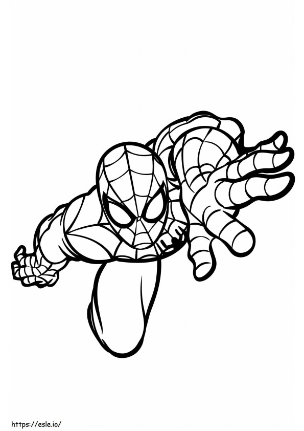 Coloriage Spiderman escalade à imprimer dessin