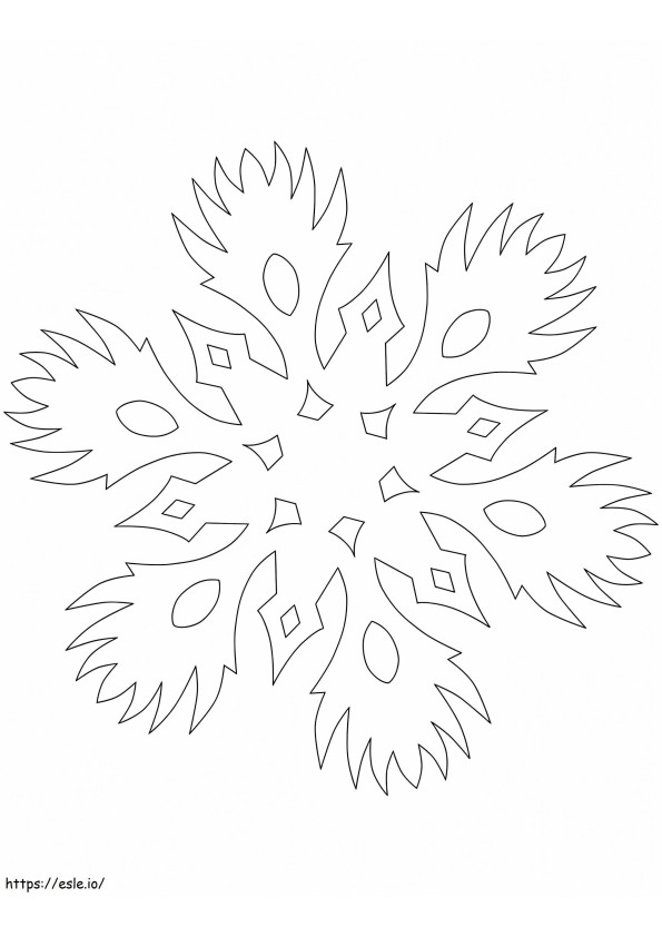 Coloriage 1584065612 Flocon de neige avec motif brûlant à imprimer dessin