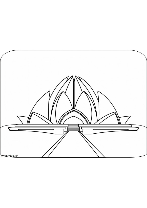 Templul Lotusului din Delhi de colorat