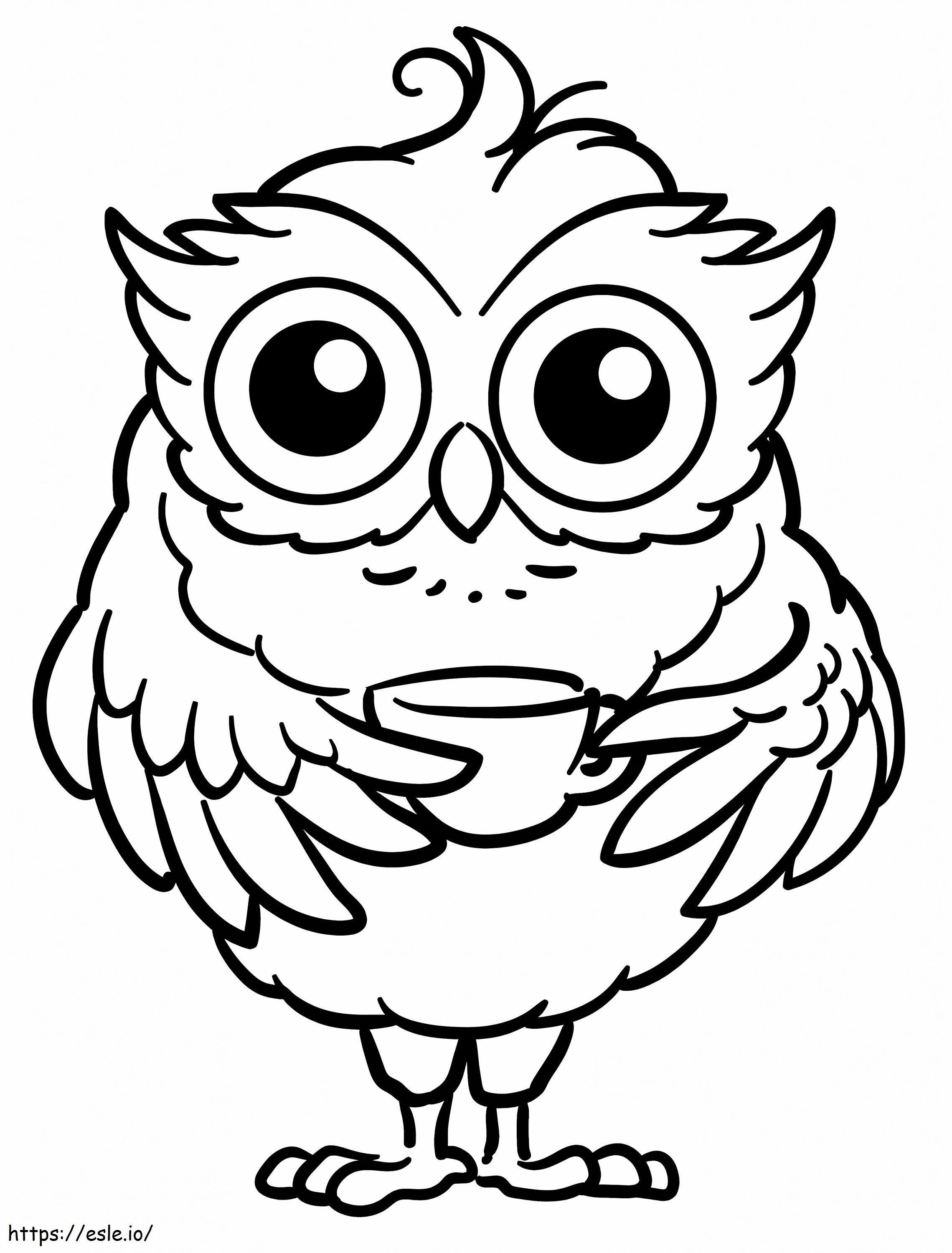 Owl With Tea Cup coloring page
