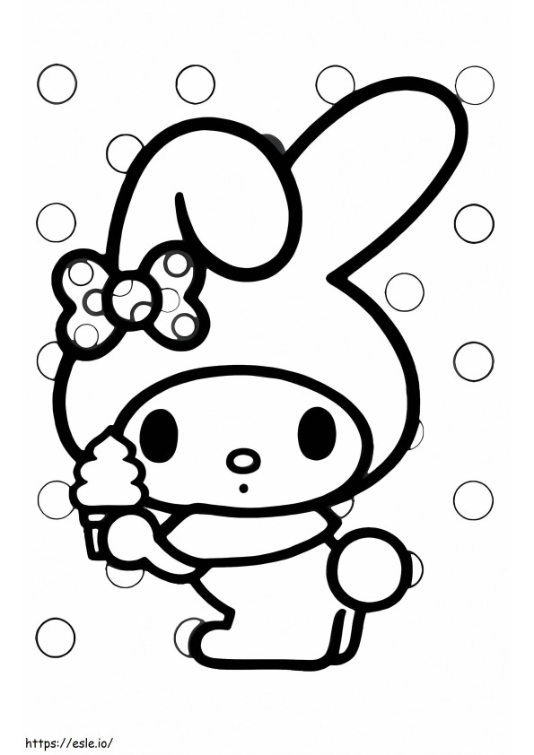 Adorable My Melody coloring page
