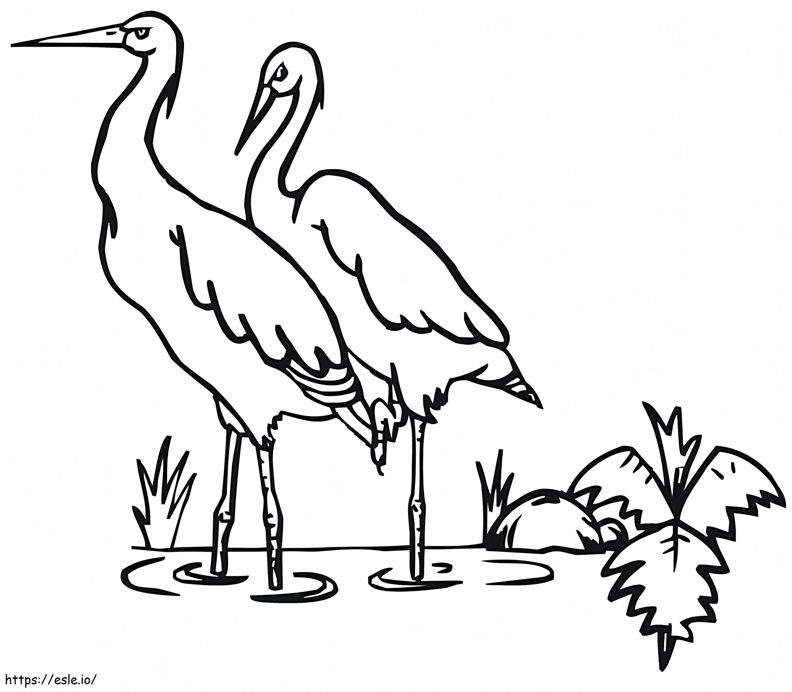 Two Storks coloring page