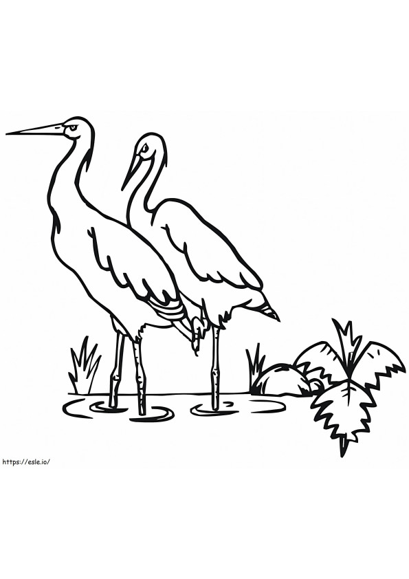 Two Storks coloring page