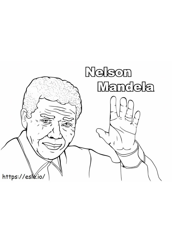Nelson Mandela 3 coloring page