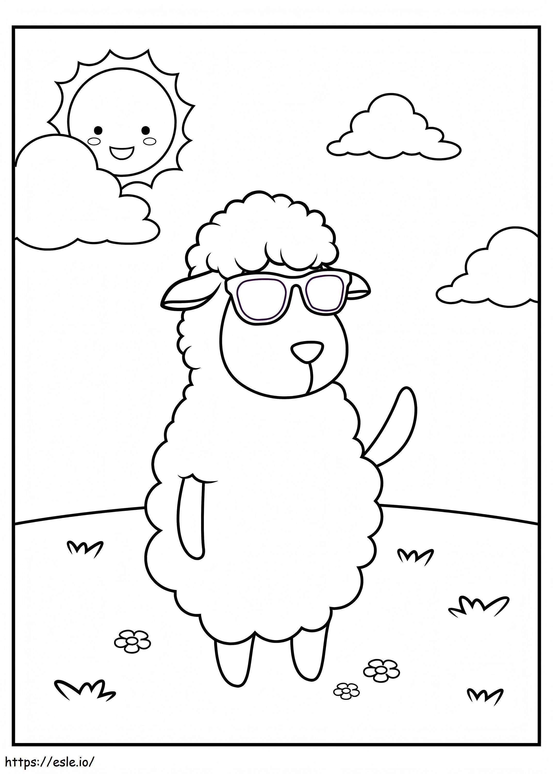 Pecore fresche in piedi da colorare