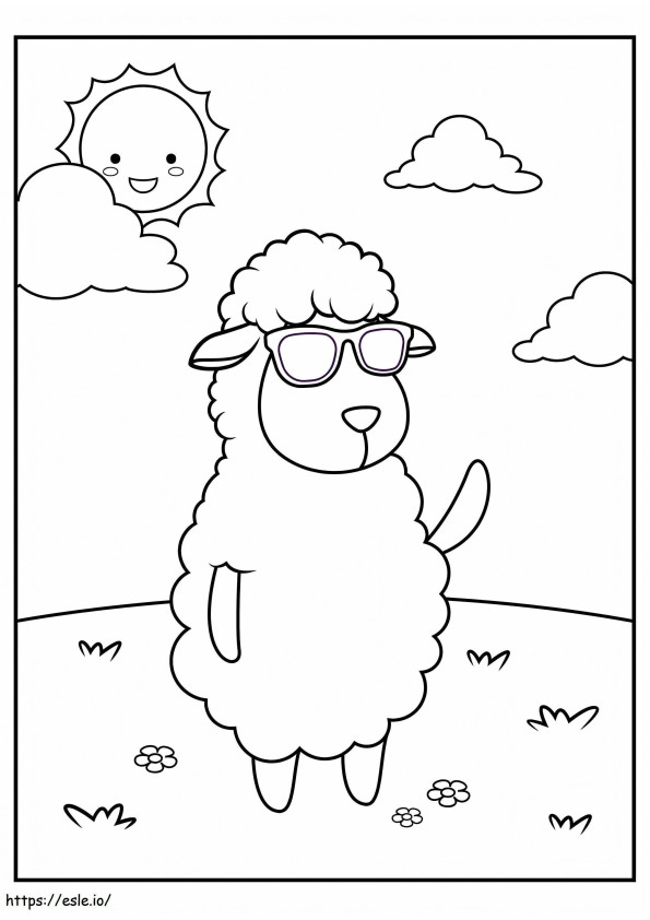 Coloriage Moutons frais debout à imprimer dessin