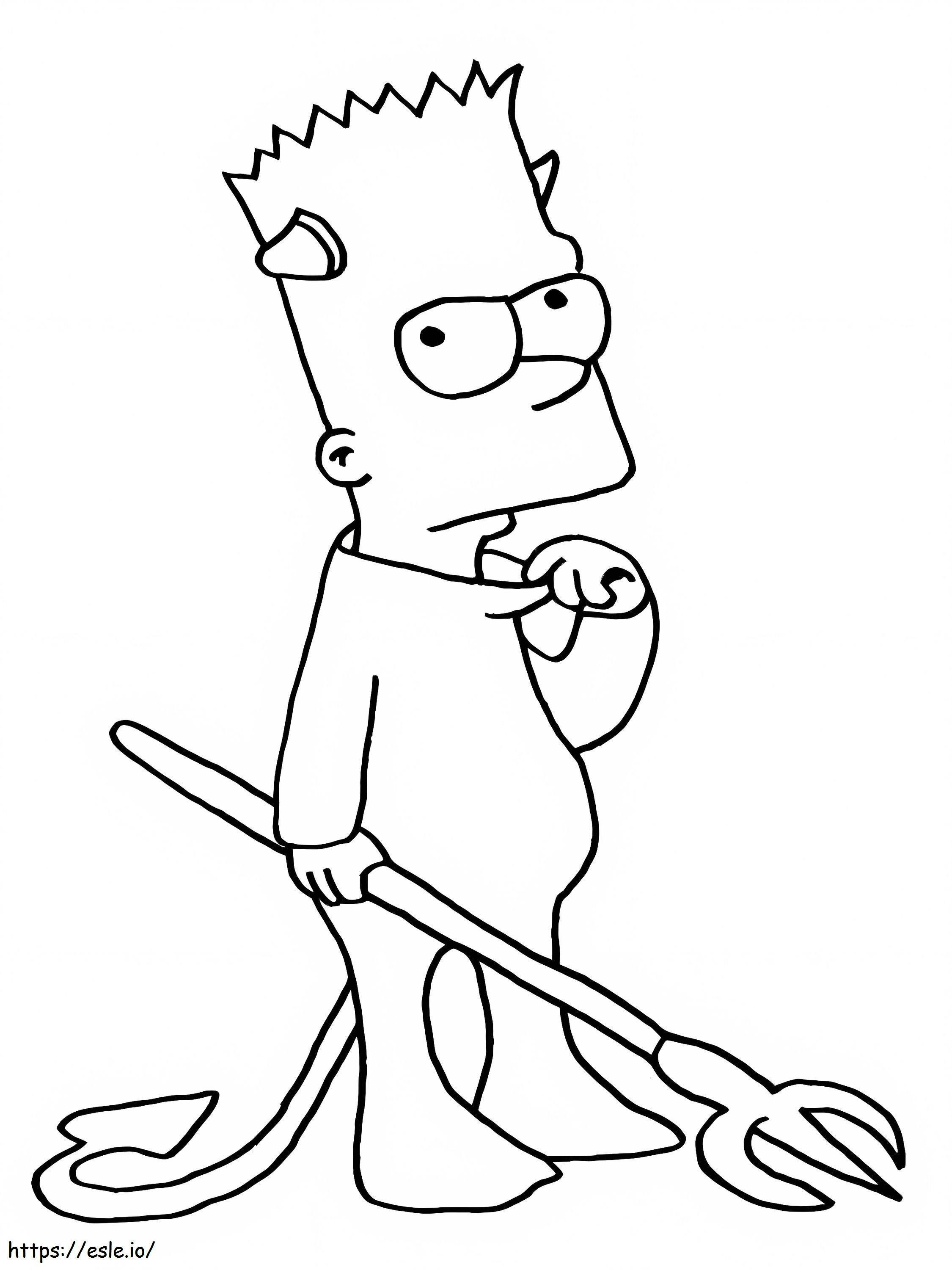 Diablo Bart Simpson coloring page