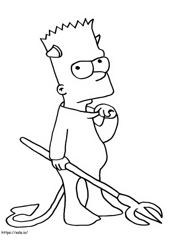 Coloriage Diablo Bart Simpson à imprimer dessin