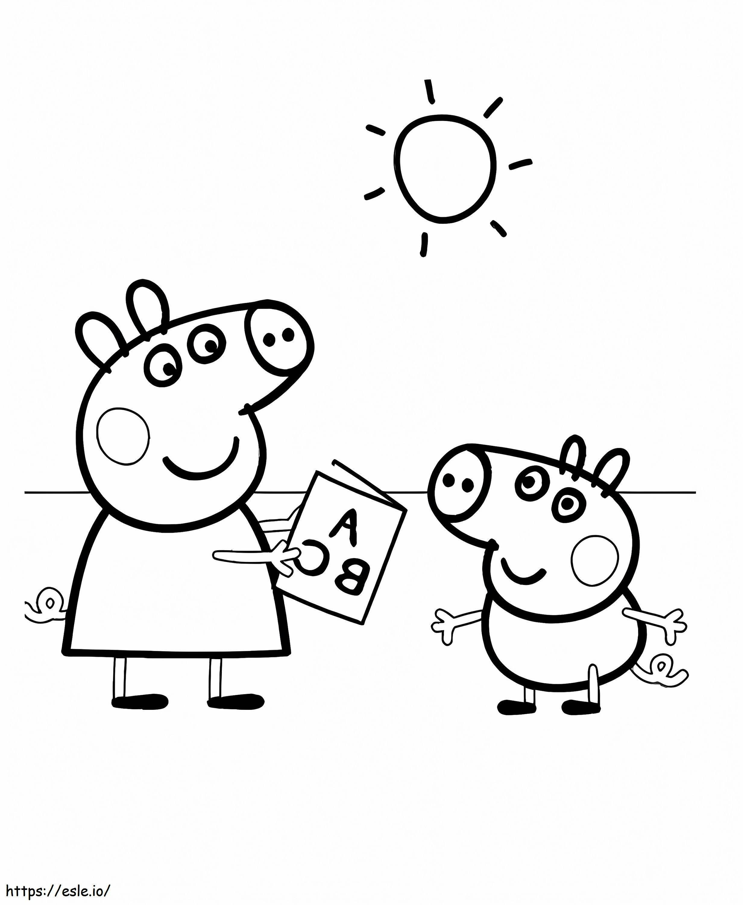 Peppa Pig Learning coloring page