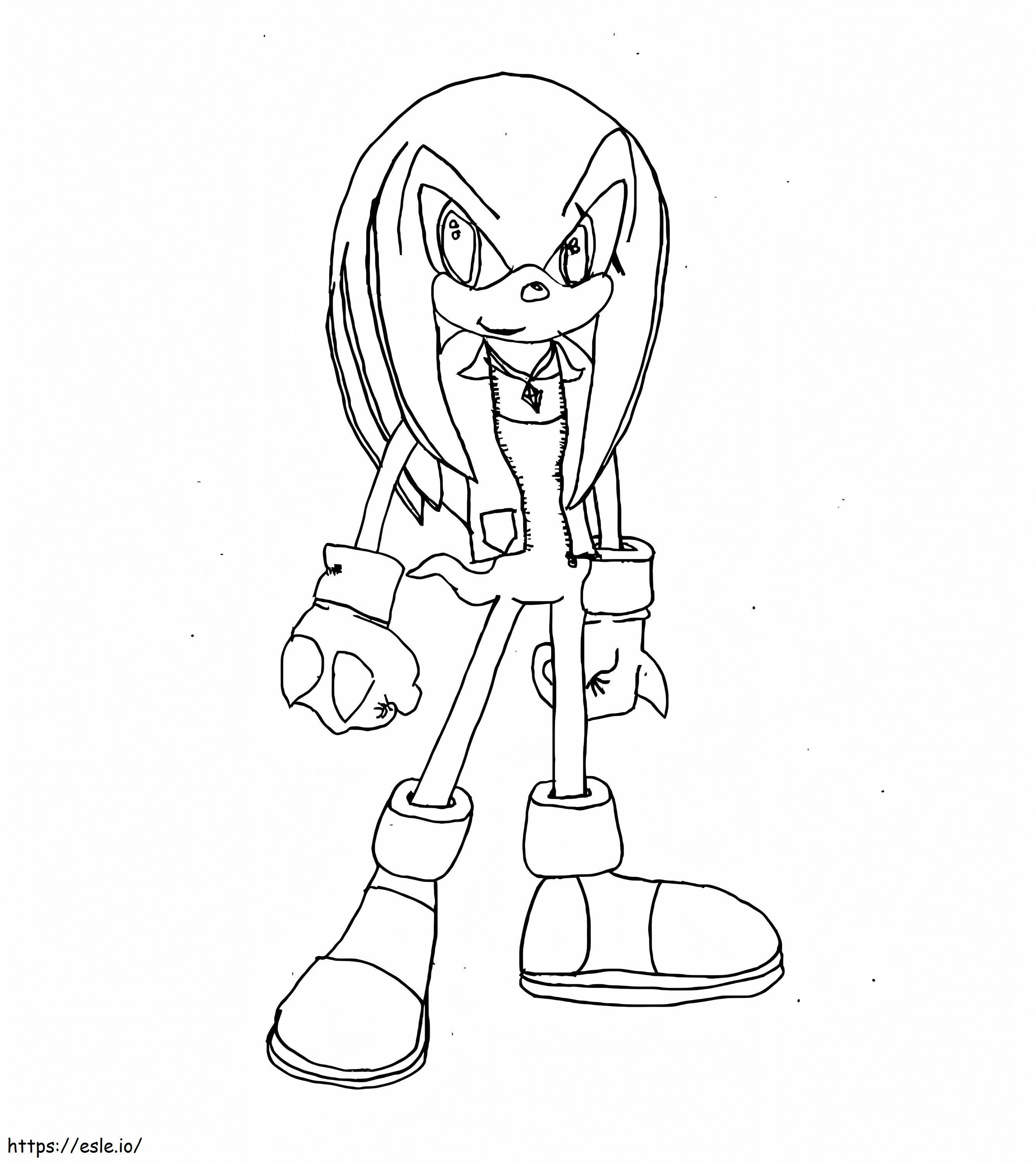 Funny Knuckles The Echidna coloring page