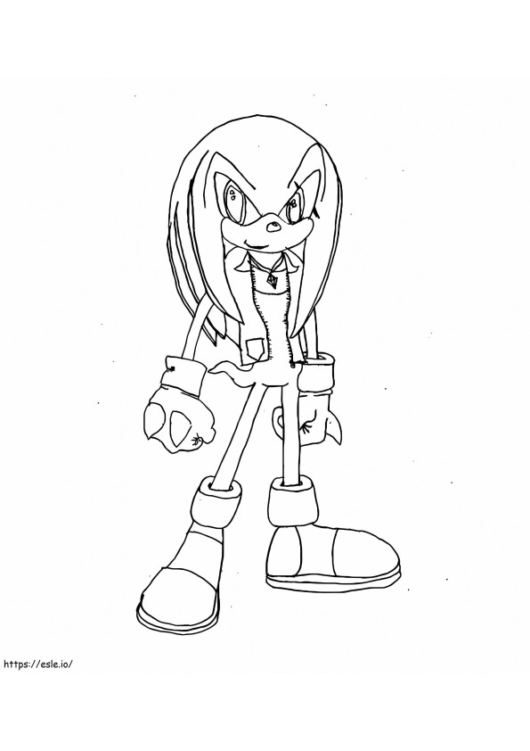Funny Knuckles The Echidna coloring page