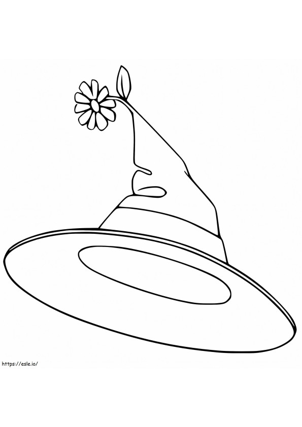 Witch Hat With Flower coloring page