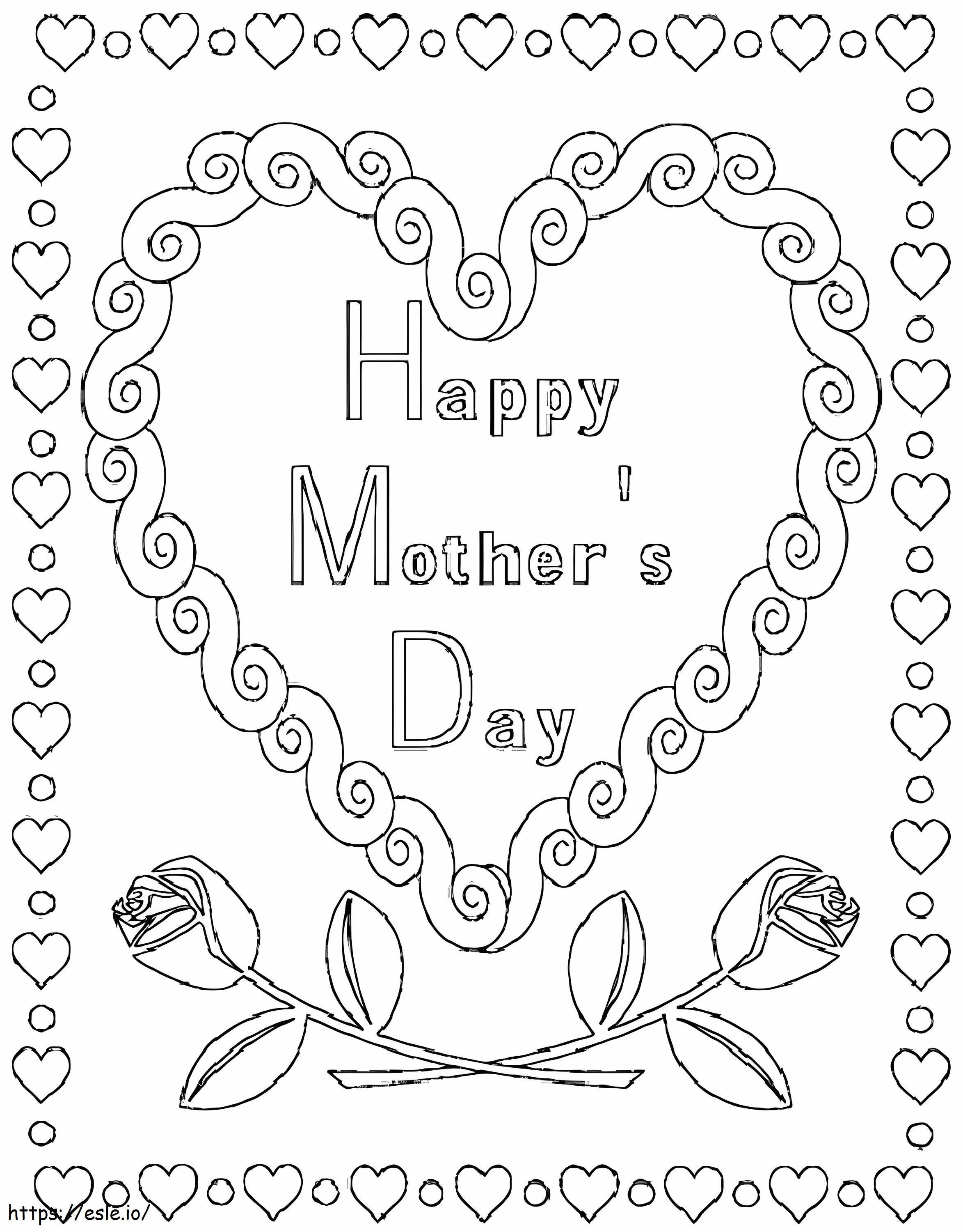 Mothers Day Card coloring page