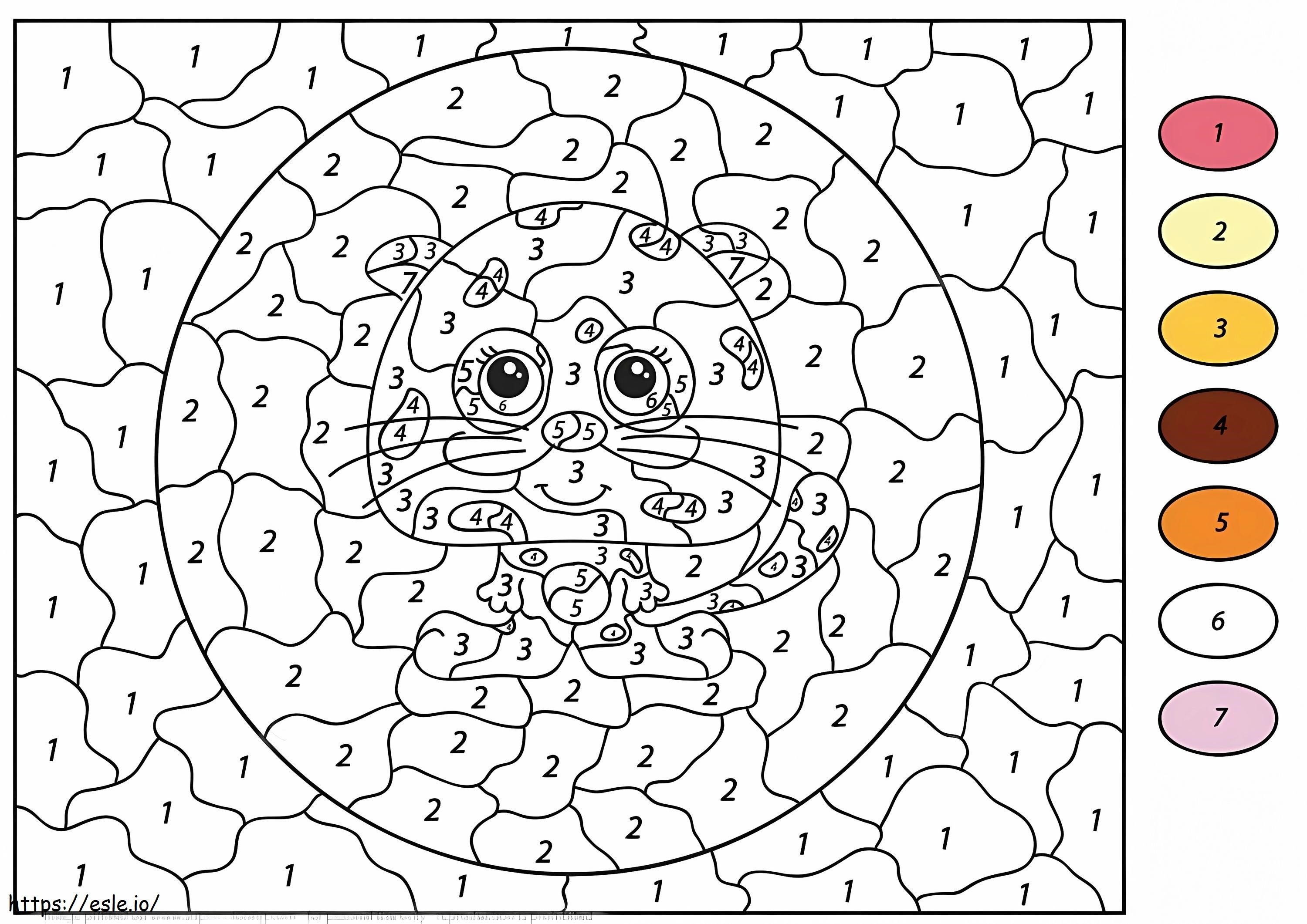 Leopard Color By Number coloring page