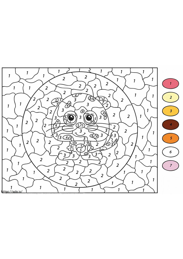 Coloriage Couleur léopard par numéro à imprimer dessin