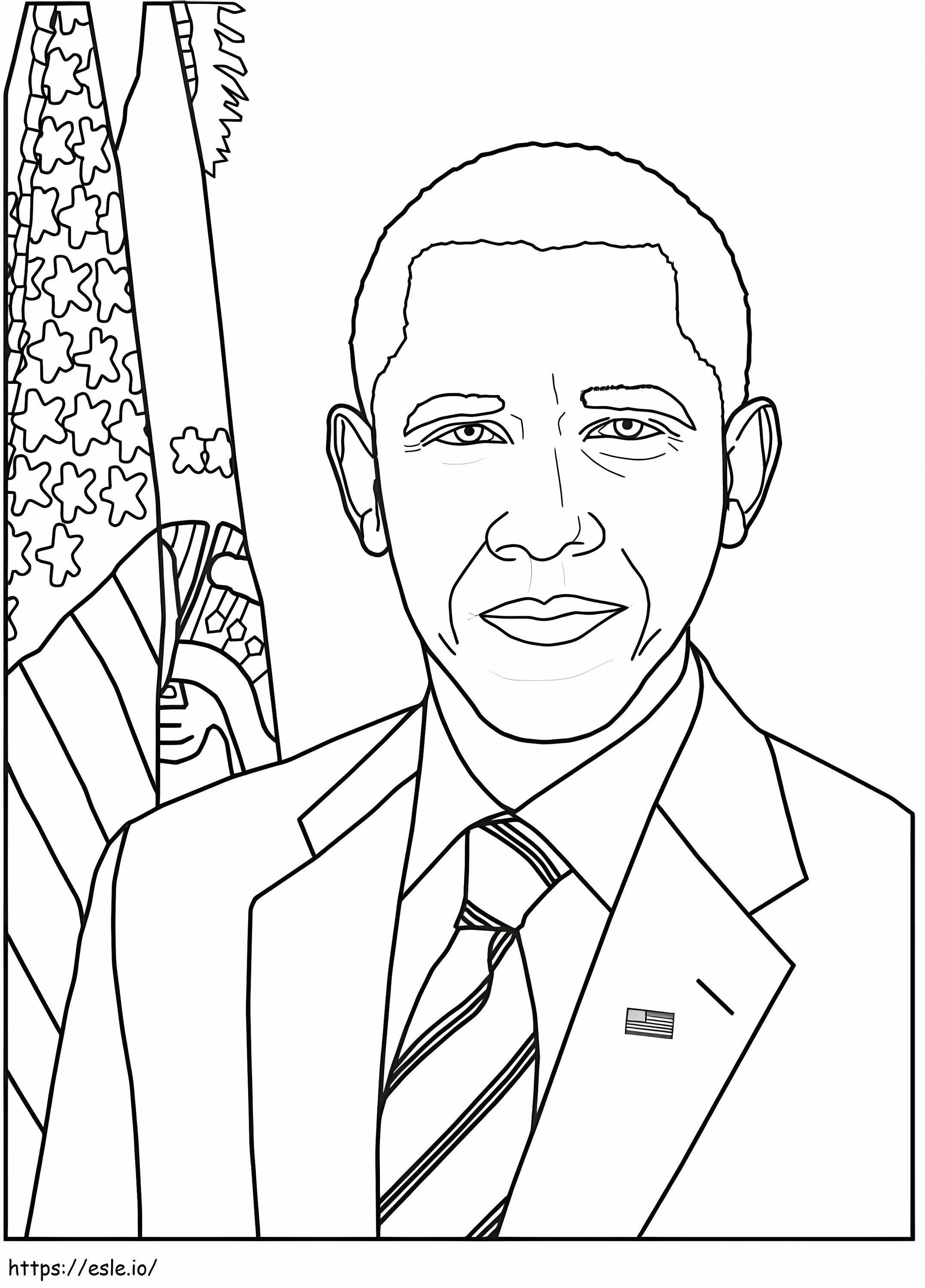Cara De Obama para colorir