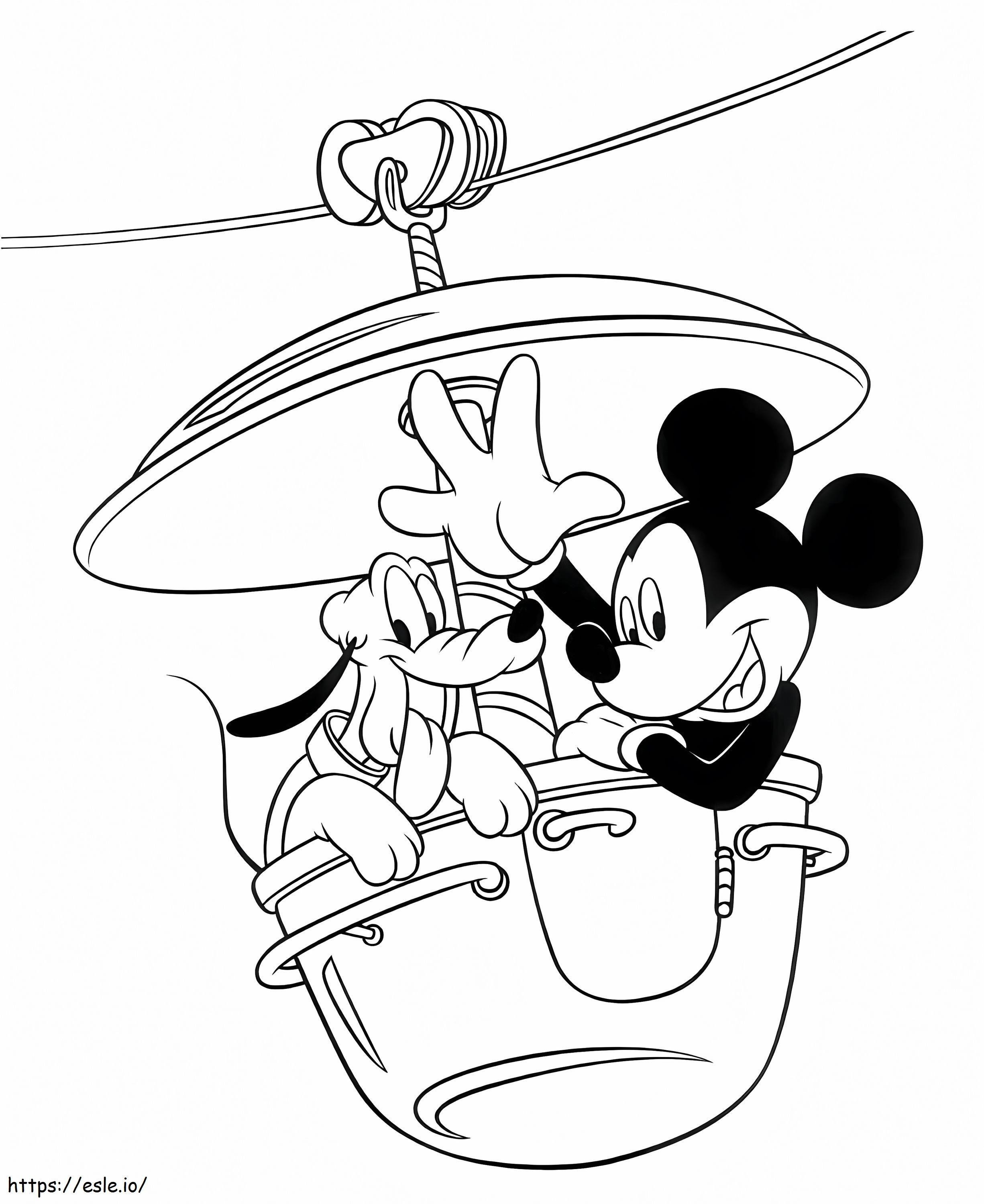 Mickey With Dog coloring page