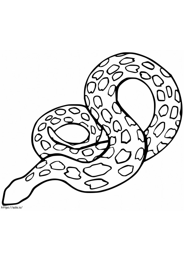Anaconda fácil para colorir