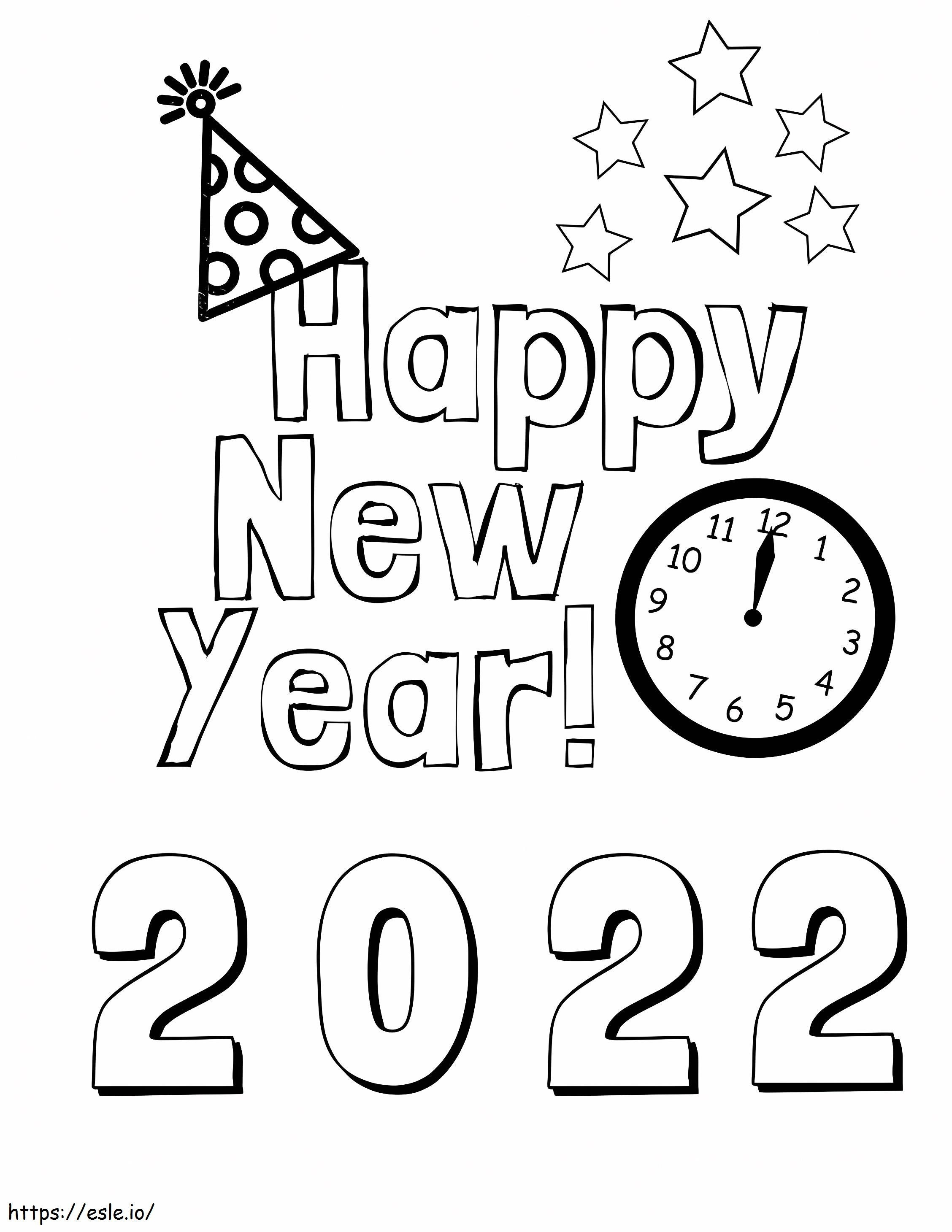 Coloriage 2022 Nouvel An 1 à imprimer dessin
