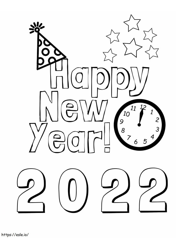 2022 Año Nuevo 1 para colorear