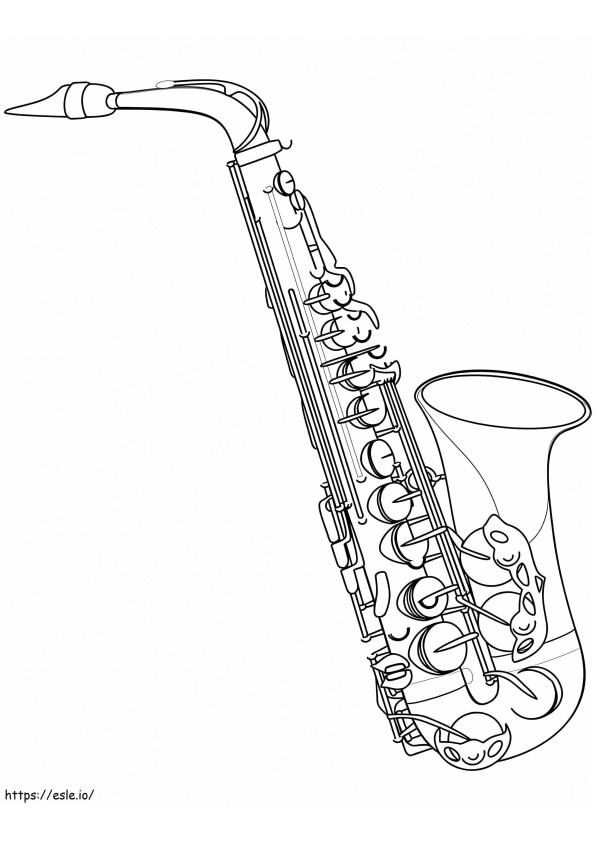 Coloriage Saxophone simple à imprimer dessin