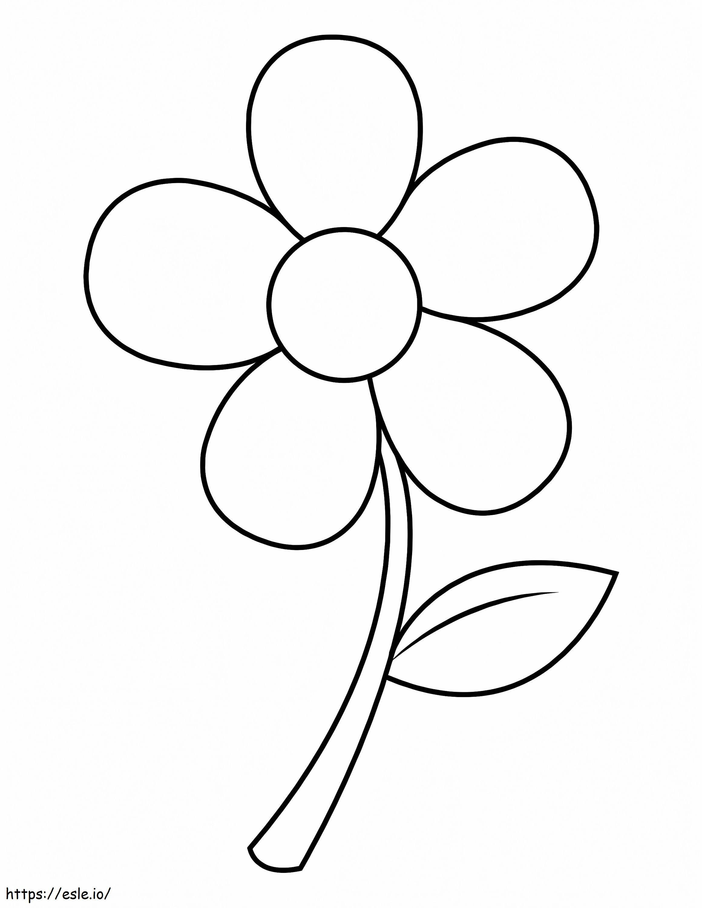 Flor simples para impressão gratuita para colorir