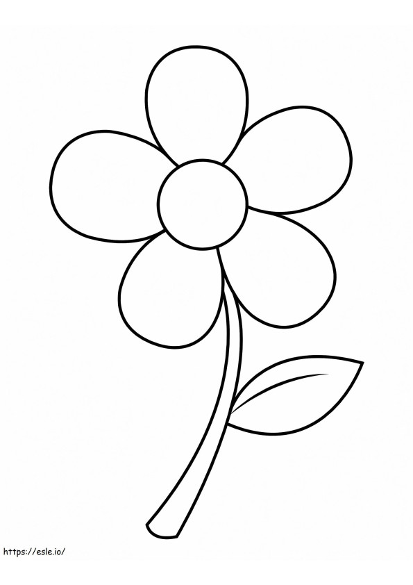 Eenvoudige bloem, gratis afdrukbaar kleurplaat